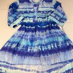 Chico's  Traveler Dress Tie Dye Blue Shift Hi Low Hem Casual Comfortable 1 Photo 0