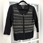White House | Black Market Embellished Scallopped Zip Up Cardigan Sweater Size S Photo 3