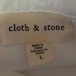 Cloth & Stone Anthropologie  White Sleeveless Button Up Shirt Blouse Tank Top L Photo 2
