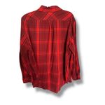 Ava & Viv Vibrant Red Plaid Shirt No Gap Plus Size Long Sleeve 2X Photo 2