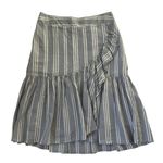 A New Day  Women’s Size Medium Skirt Blue White Striped Ruffle 100% Cotton  #1 Photo 0