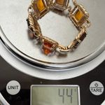 Vintage SARAH COVENTRY Wild Honey Amber Glass 7” Link Bracelet 44g. Gold Photo 11