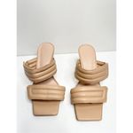 Abound  Sandals Size 4 Qarly Heeled Tan Square Toe Slip On Heels Photo 4