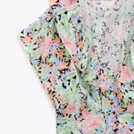 ZARA NWT Floral Print Pastel Ruffled Trim Crop Top Photo 3