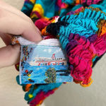 Vintage JUST CRUISING Tropical Crop Top Spaghetti Strap Beach Coastal Tank Blue Photo 2