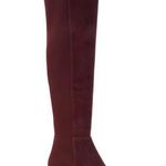 Stuart Weitzman  Gillian Knee High Suede Heeled Boots in Burgundy 6 Photo 0