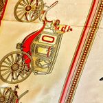 VINTAGE EQUESTRIAN horse&carriage baby pink/ivory silky SCARF 35’/35’ inches Pink Photo 4