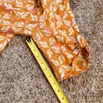 Eddie Bauer  gauze orange pink geometric floral button down camp shirt large Photo 7