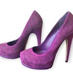 MADONNA Truth Or Dare Langlade Purple Suede Platform Heels Size 5.5 Photo 1