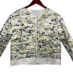 Carolina Herrera  open collarless white yellow black jacket Sz S Photo 0