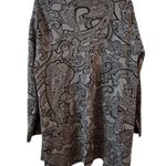 J.Jill Women's Gray Paisley Open Front Cardigan Sweater Size L Photo 1