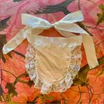 cottage core coquette y2k cream white lace trim apron maid costume Photo 3