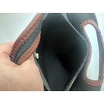 None Boho Floral Neoprene Top-Handle Clutch Purse – Brown Pink Purple, Zip Photo 3