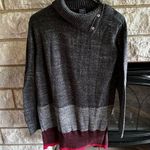 Gap turtleneck sweater gray pink snap neckline Photo 0