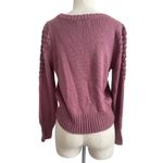 Lucky Brand  Textured Knit Sweater Small Dusty Rose Winter Cozy Boho Photo 5