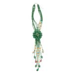 Joan Rivers New Starlet Style Beaded Flower Cluster Fringe Jade Green Necklace Photo 2