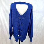 Ny Collection  blue cutout twist back knit sweater size large Photo 7