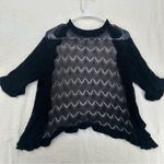 Black Lace Ruffle Shrug Sheer Zigzag Y2K Aesthetic Size M Photo 1