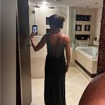 Elegant Black Satin Dress Size 2 Photo 2