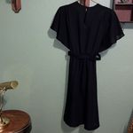 Vintage black dress with belt Melissa Petites • modest dress • black wedding Photo 7