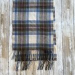 Lochmere Tartan Plaid Cashmere Scarf Blue Fringe Heritage Cozycore Preppy 60” Photo 7