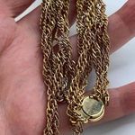 Vintage triple strand twisted flat link chain necklace Gold Photo 5