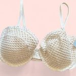 Shade & Shore Cream Textured crotchet bikini bra Size 34DD Photo 0