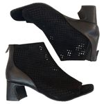 NYDJ EUC  Leather Gabe Open Toe Booties Black Size 6.5 Photo 1