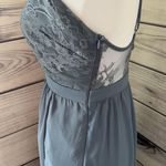 Tobi Slate Grey-Blue Lace Backless Maxi Dress Photo 7