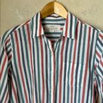 Trovata birds of paradis grace multicolor striped button down top Green Photo 2