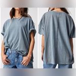 Free People NWOT We the Free Nina Tee - blue mirage gray - Medium Photo 1