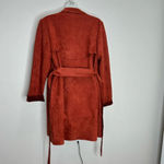 Solitaire  Anthropologie Long Wrap Jacket Coat Rust Orange size Medium with belt Photo 5