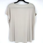 Chico's  Short Sleeve Stretch Travel Beige Cream shirt‎ Size XL Neutral Photo 2