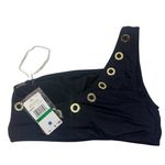 Michael Kors Michael‎ Kors NWT Grommet One Shoulder Swim Bikini Top Swimsuit Navy Size L Photo 2