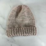 Heathered Blush & Grey Stocking Cap Knit Beanie Pink Photo 0