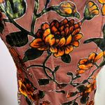 Lulus  Velvet Floral Off-the-Shoulder Maxi Dress Brown Puff‎ Sleeve Womens S New Photo 15