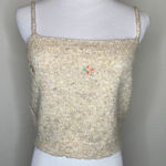 Listicle  Tan Rosette Floral Embroidery Sz Large Sweater Camisole Photo 0