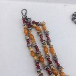 Mixit Multi-Strand Necklace-Red & Orange Plastic Beads-Hook Closure-Extender-26" Photo 2