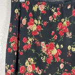 My Michelle  Midi Skirt M Black Floral Whimsigoth Lettuce Hem Romantic Vamp Photo 1