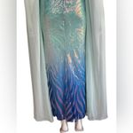 Giffniseti Sequined Formal Elegant Aqua and Blue Evening Gown Size Large Photo 4