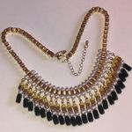 Ny Collection NY Brand Elegant Gold Tone Black and Yellow Beaded Boho Statement Necklace Photo 1
