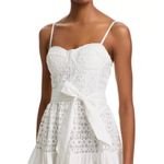 AQUA  Eyelet Midi Dress White Sleeveless Party Cocktail Wedding Guest M‎ Photo 1