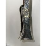 1992 Nina Arjani Leather 12x10" Shoulder Bag Cross Body Metallic Gold Snakeskin Black Photo 11