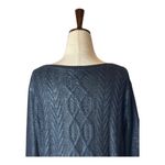 Club Monaco Sweater Women Medium Navy Blue Metallic Cable Knit Pullover Preppy Photo 7