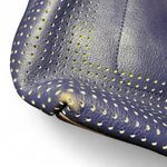 Coach 2013 Legacy Navy Blue and Citrine with perforated leather Hobo Tote Bag Photo 6