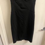 Black Halo Eva Ruffle Plunge Black Sheath Dress Size 4 Photo 5