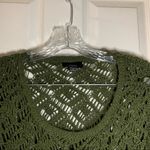 Lumiere Green Crochet Knit Sheer Scoop Neck Long Sleeve Sweater Top S Photo 2