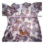 Band of the Free Lyonette Paisley Boho Mini Dress in Cream & Purple, Medium. NWT Purple Photo 4