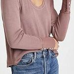 Paige Carey Long Sleeve Thermal Tee XS 19.5” p2p Vintage Taupe $65 Retail EUC Photo 0
