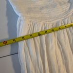 Roxy  Lovers Marshmallow Dress Large Smocked Off the Shoulder Maxi Ruffled Lace Photo 13